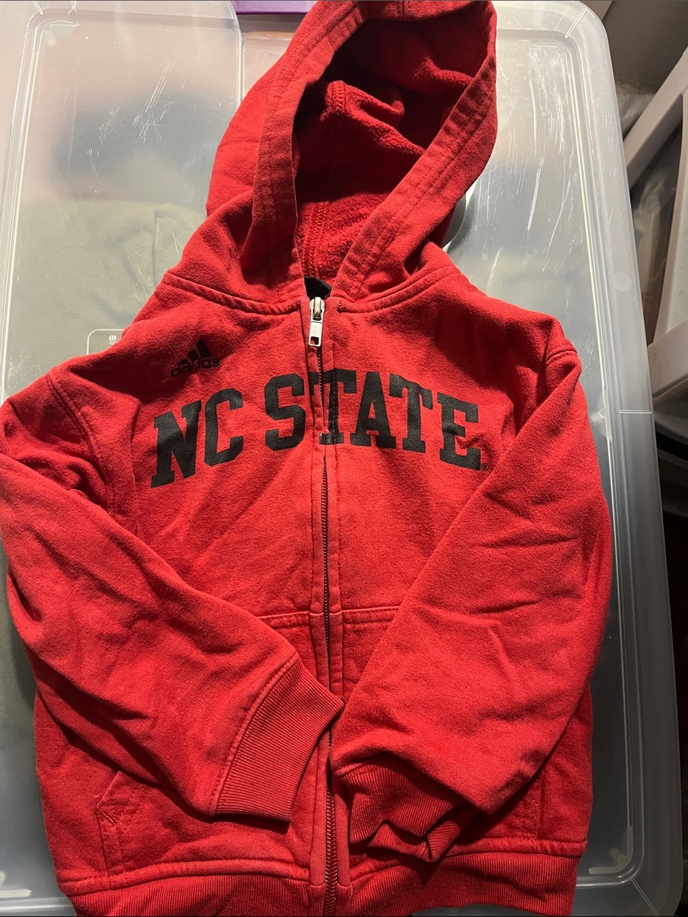 adidas Red NC STATE Kids Zip Hoodie